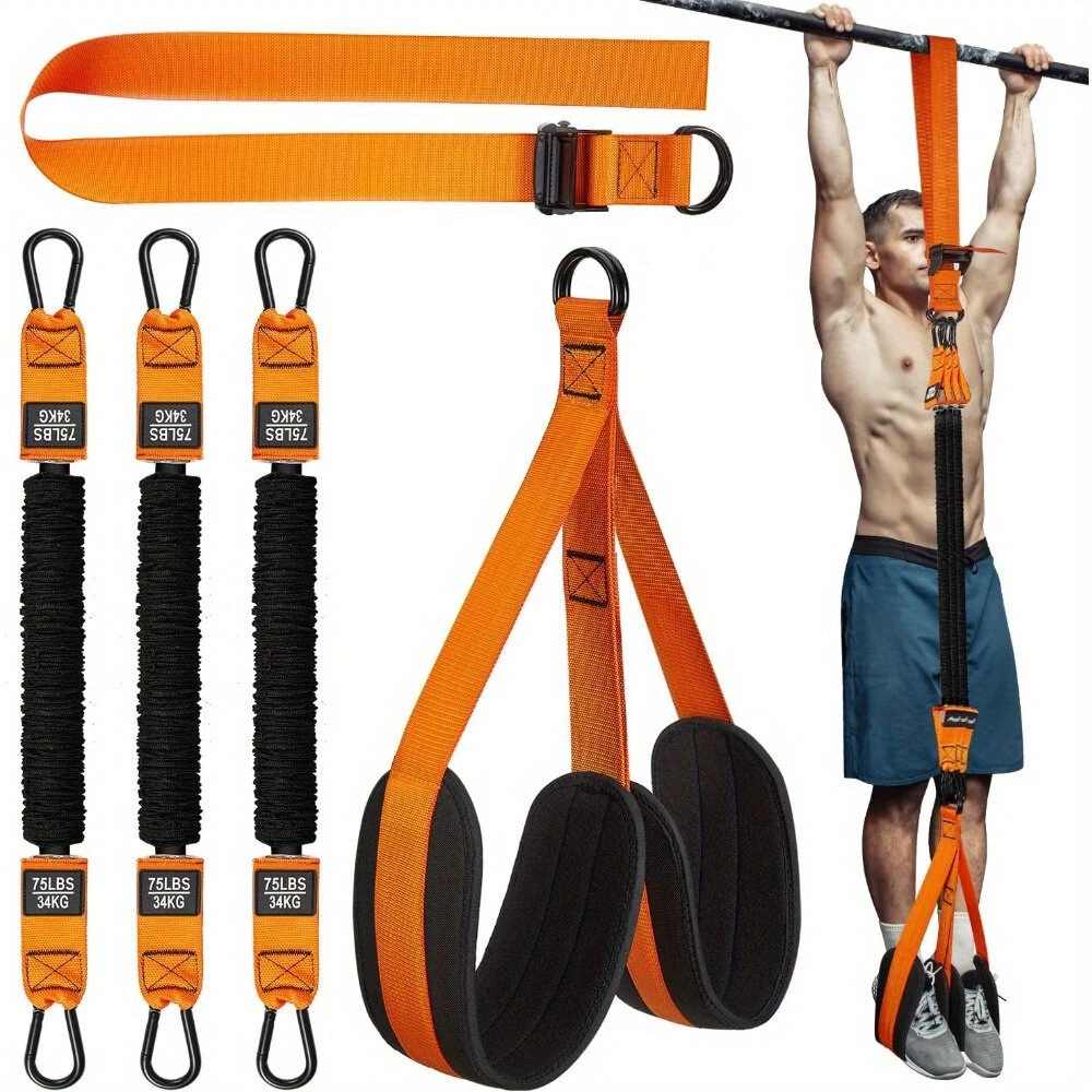 225lbs Resistance Band Adjustable Weight Size Pull Up Assistance Bands with Fabric Foot Knee Rests for Pull-Up Assistance (image for) 225lbs Resistance Band Adjustable Weight Size Pull Up Assistance Bands with Fabric Foot Knee Rests for Pull-Up Assistance
